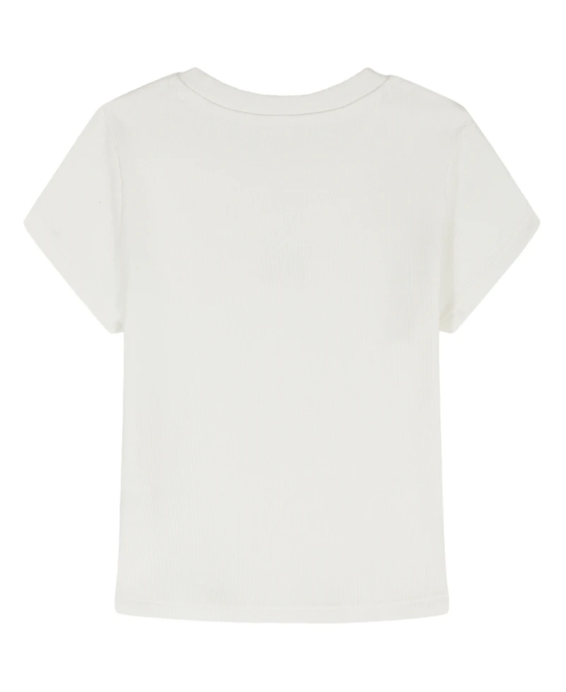 Calvin Klein Big Girls Monogram Patch Rib T-Shirt