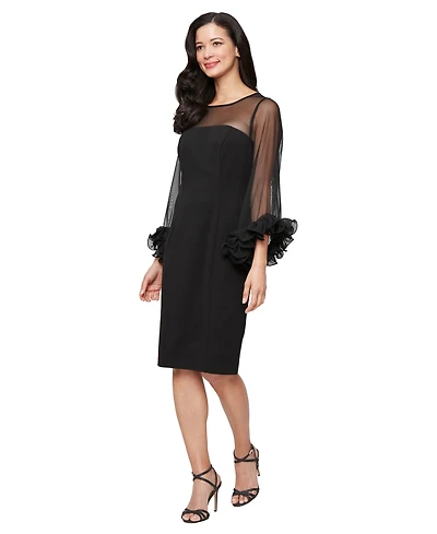 Alex Evenings Women's Scuba Crepe Scoop-Neckline Sheath Dress