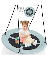 40 Inches Saucer Tree Swing with Adjustable Hanging Ropes and 900D Oxford Fabric