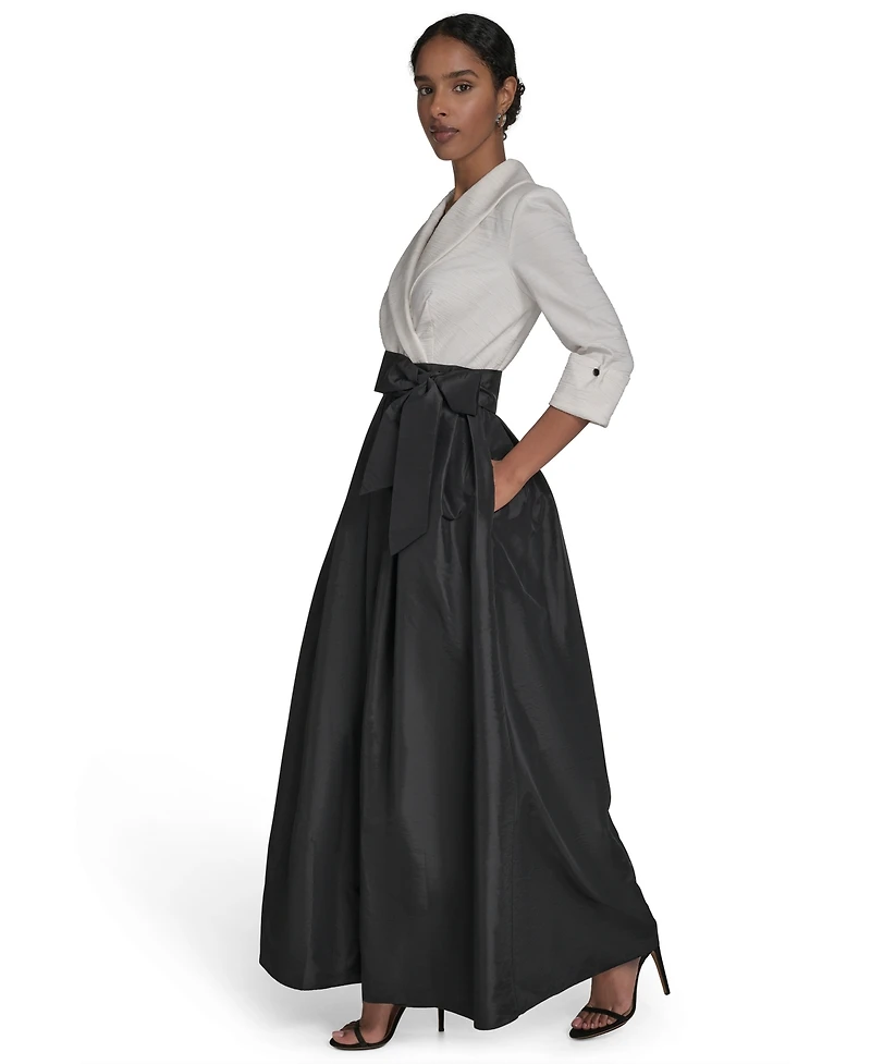 Jessica Howard Women's Colorblocked V-Neck Ball Gown