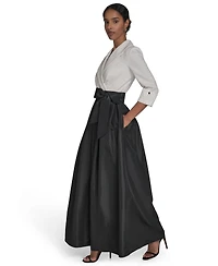 Jessica Howard Women's Colorblocked V-Neck Ball Gown