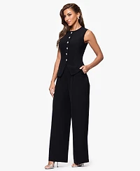 Xscape Women's Scuba Crepe Sleeveless Straight-Leg Jumpsuit