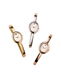 Movado Women's Museum Oval Bangle Swiss Quartz Stainless-Steel Watch, 22 x 26mm