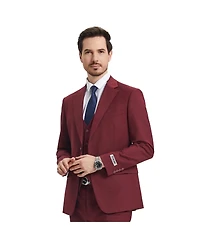 Stacy Adams Big & Tall Hybrid-Fit 3pc Notch Lapel Suit Set, Jacket Vest and Pants