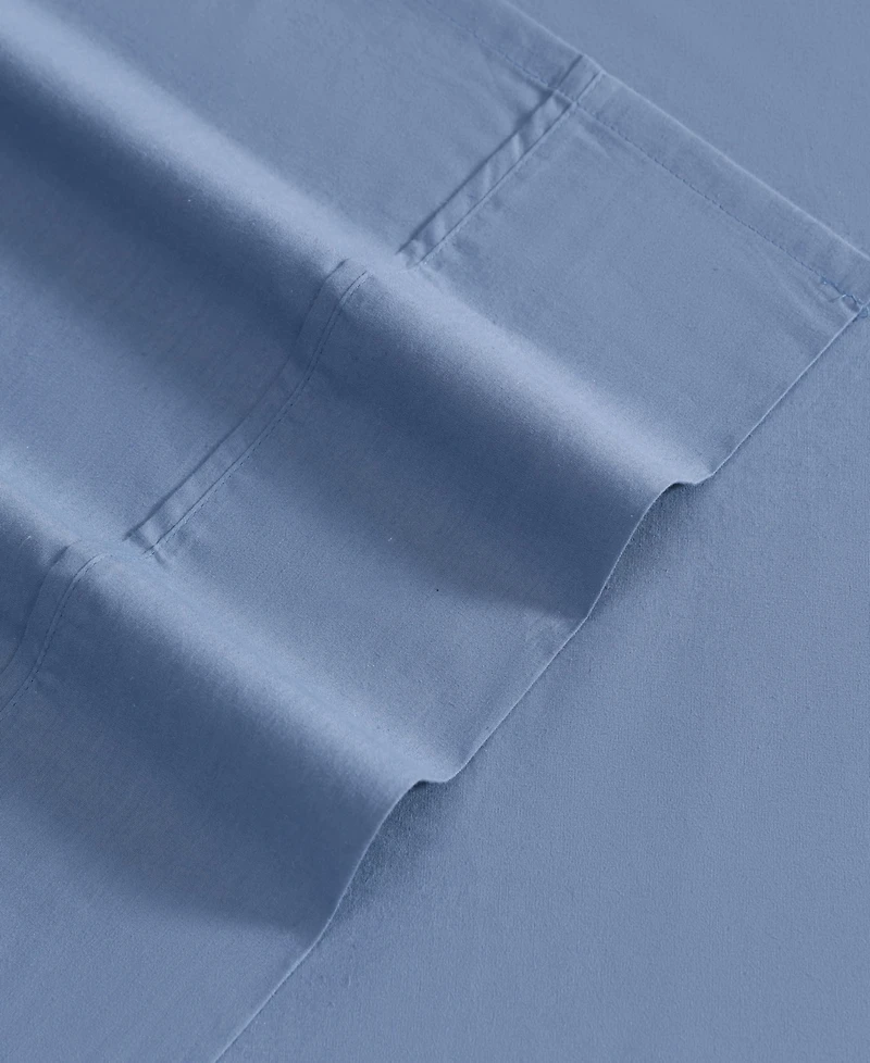 Eddie Bauer Solid Brushed 180-Thread Count Cotton Percale -Pc. Sheet Set