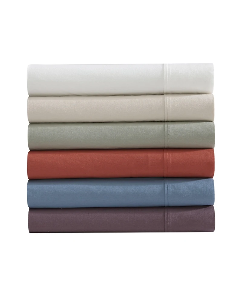 Eddie Bauer Solid Brushed 180-Thread Count Cotton Percale -Pc. Sheet Set