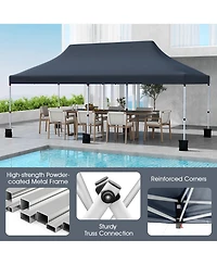 Gymax 10 x 20FT Pop-up Canopy Tent Folding Instant Sun Shelter w/ 3 Adjustable Heights
