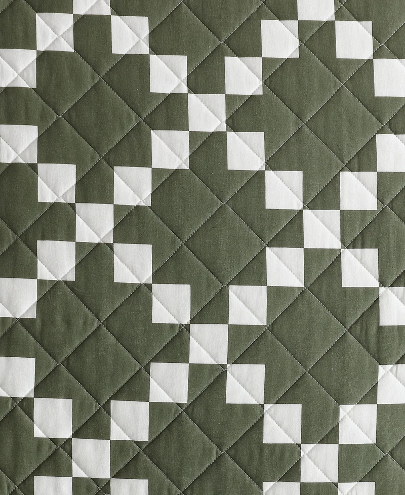 Eddie Bauer Diamond Floral Cotton Reversible 3-Pc. Quilt Set, King