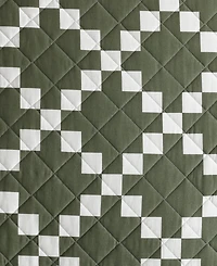 Eddie Bauer Diamond Floral Cotton Reversible 3-Pc. Quilt Set, King