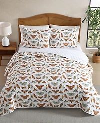 Eddie Bauer Wilford Butterfly Cotton Reversible -Pc. Quilt Set