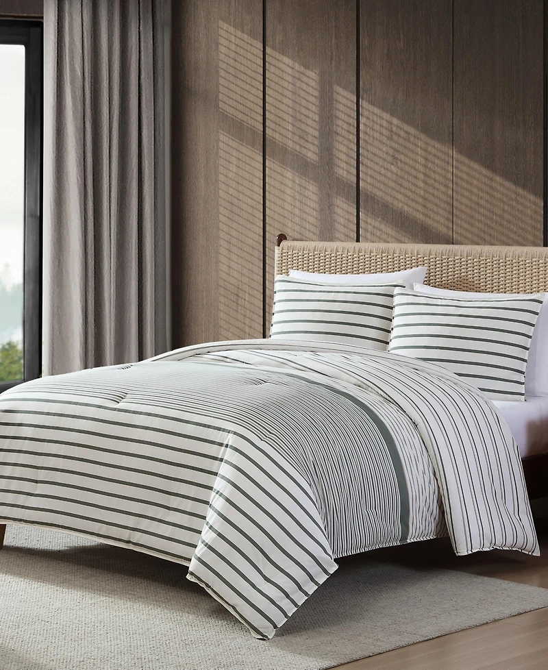 Eddie Bauer Cooper Stripe Cotton Reversible 2-Pc. Duvet Cover Set, Twin