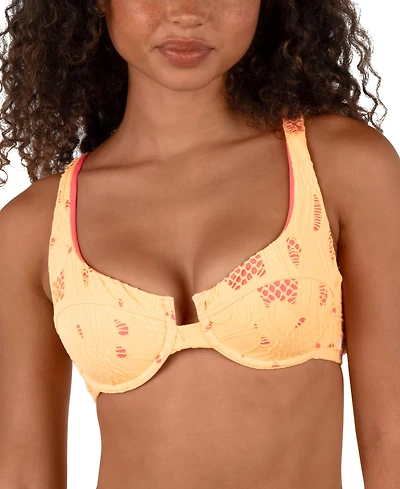 Hurley Juniors' Floral Field Underwire Bikini Top