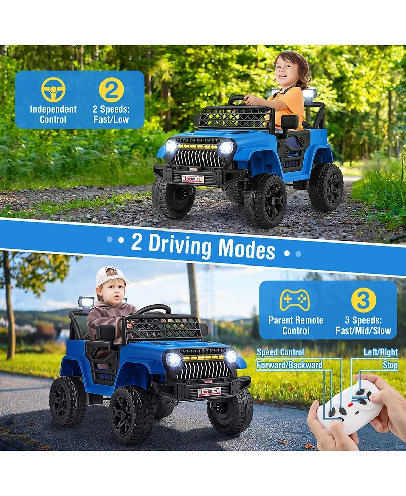 Gymax 12V Kids Ride on Truck Car Battery Powered Toddler Electric Vehicle w/ 3 Speeds