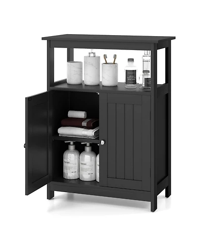 Volenca Bathroom Floor Cabinet Freestanding Storage Organizer with Open Compartment