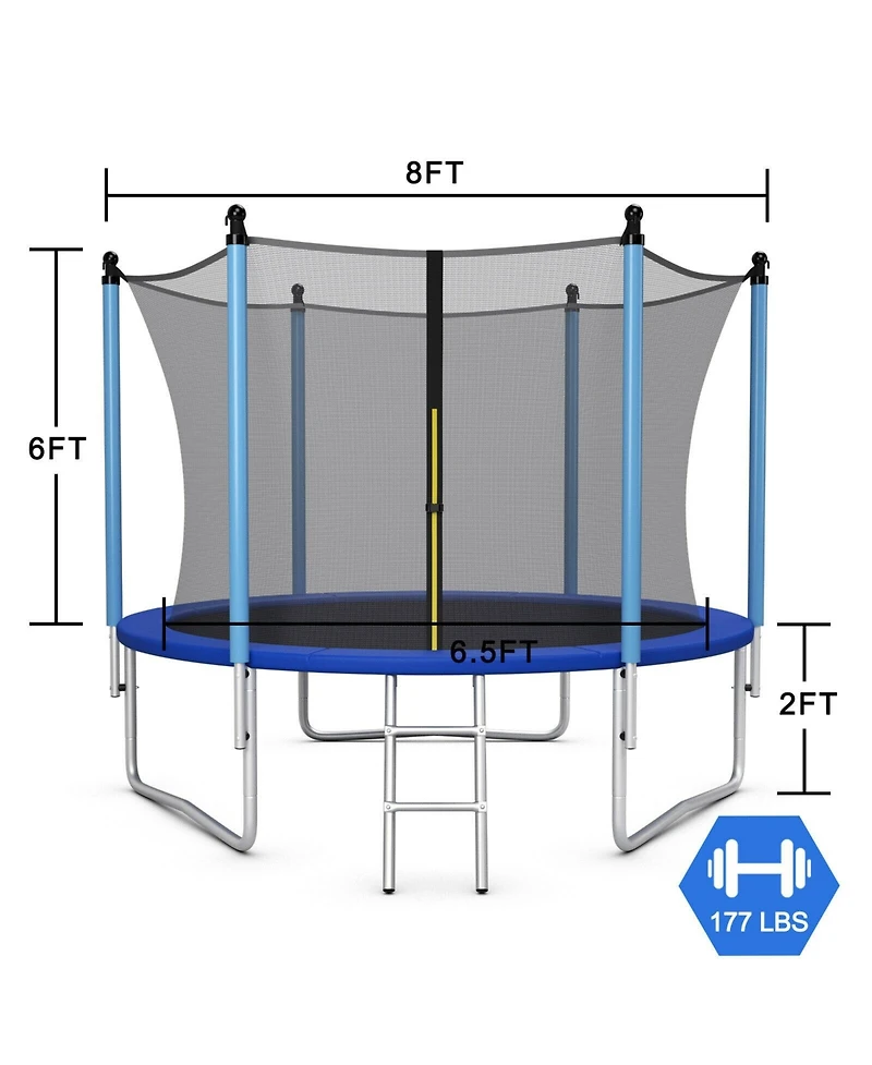 Outdoor Trampoline with Safety Closure Net