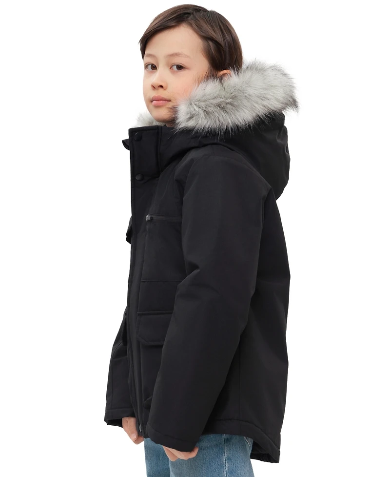 Rokka&Rolla Little and Big Boys' Parka Jacket with Removable Trim
