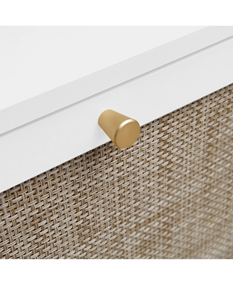 Boyel Living Rattan Shoe Storage Cabinet with 3 Flip Drawers Rattan 3 Door Shoe Rack Freestanding Modern Shoe Storage Cabinet for Entryway