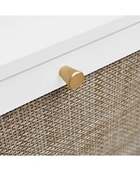 Boyel Living Rattan Shoe Storage Cabinet with 3 Flip Drawers Rattan 3 Door Shoe Rack Freestanding Modern Shoe Storage Cabinet for Entryway
