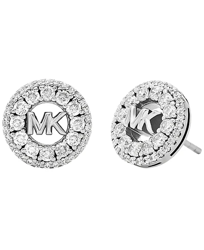 Michael Kors Cubic Zirconia Logo Stud Earrings