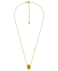 Michael Kors Gold-Tone Oval Stone Pendant Necklace