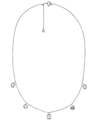 Michael Kors Rhodium-Plated Sterling Silver Multi Stone Necklace