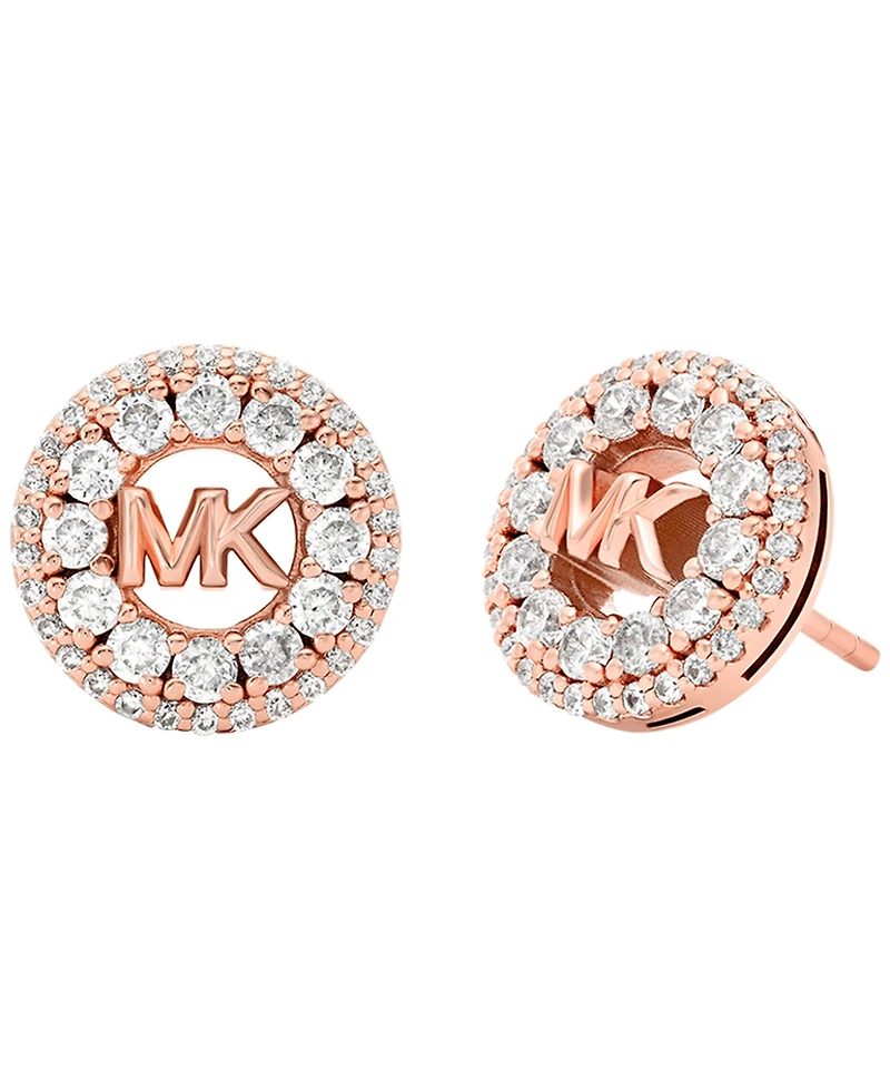 Michael Kors Cubic Zirconia Logo Stud Earrings