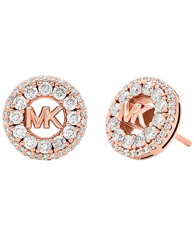 Michael Kors Cubic Zirconia Logo Stud Earrings