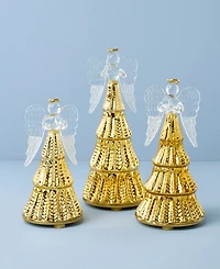 Lenox Radiant Light Lit Glass Angel Figurines, Set of 3