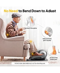Under Desk Elliptical Machine Pedal Exerciser 12 Speeds with Remote & Display for Seniors & Office