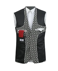 Elie Balleh Toddler Blue Slim Fit Geometric Pattern Blazer
