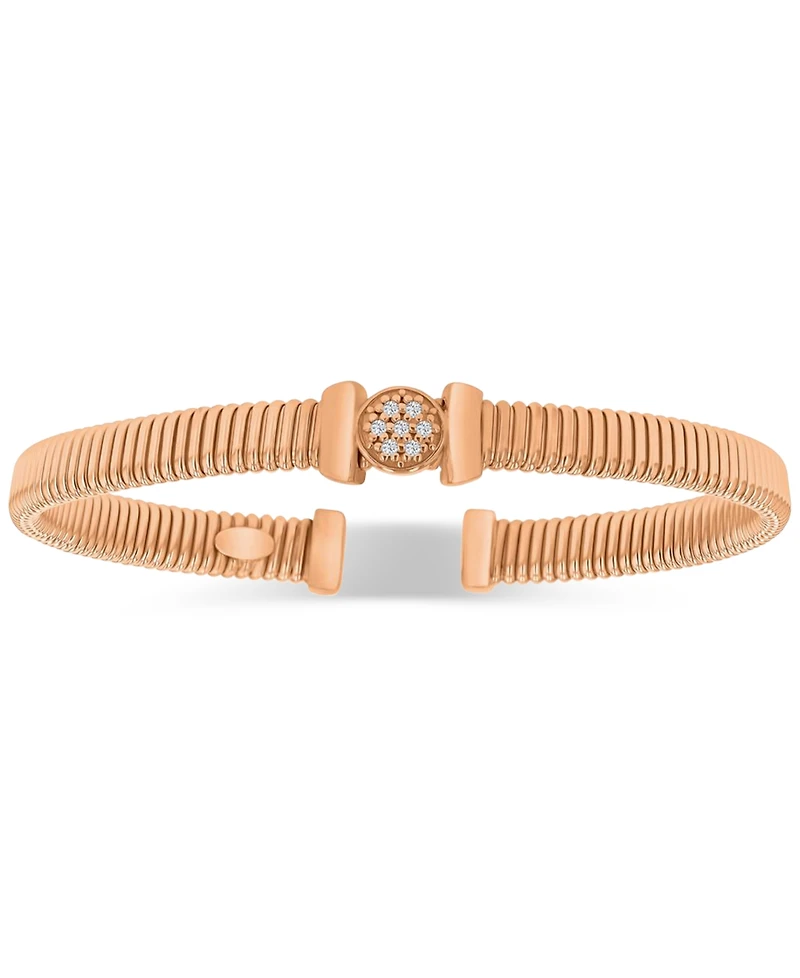 Cubic Zirconia Cluster Tubogas Cuff Bracelet