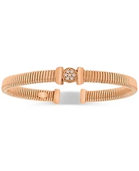 Cubic Zirconia Cluster Tubogas Cuff Bracelet