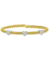 Macy's Cubic Zirconia Link Cuff Bracelet in 14k Yellow Gold Over Sterling Silver
