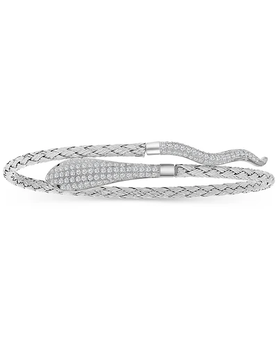 Macy's Cubic Zirconia Link Bypass Bracelet in Sterling Silver