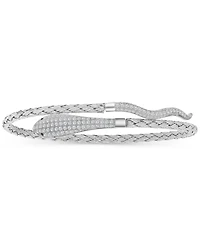 Macy's Cubic Zirconia Link Bypass Bracelet in Sterling Silver
