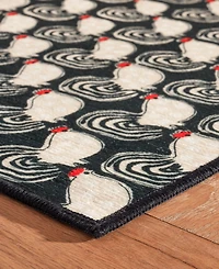 Dash and Albert Rugs by Annie Selke Cock-a-doodle-doo Machine Washable DA2169 3'x5' Area Rug