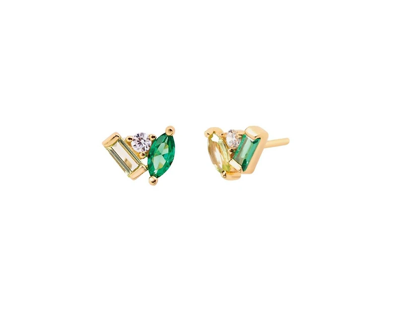 Little Sky Stone Seraphina Celeste Tsavorite and Peridot Stud Earrings