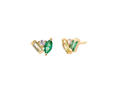 Little Sky Stone Seraphina Celeste Tsavorite and Peridot Stud Earrings