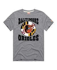 Homage Men's Gray Baltimore Orioles Hyper Local Tri-Blend T-Shirt