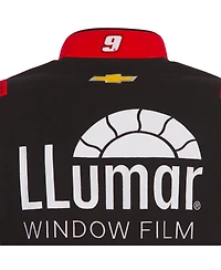 Jh Design Men's Black/Red Chase Elliott Llumar Full-Snap Twill Uniform Jacket