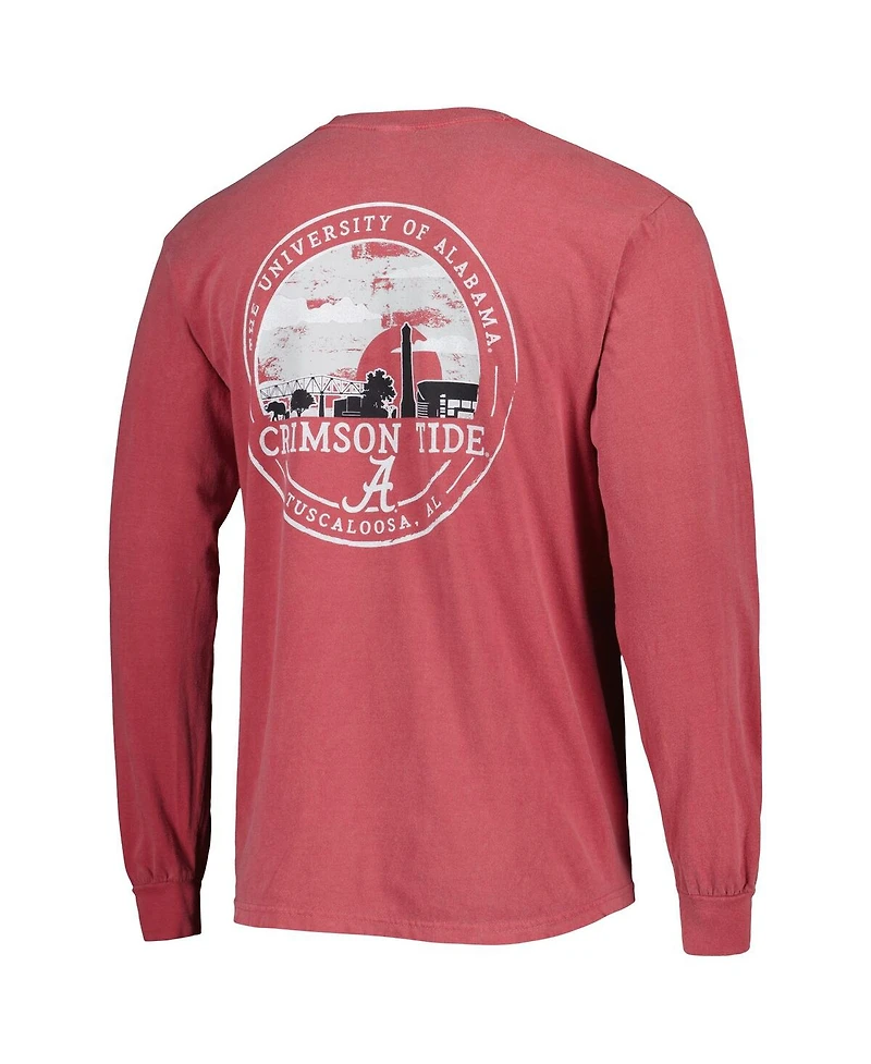 Image One Men's Crimson Alabama Crimson Tide Circle Campus Scene Long Sleeve T-Shirt