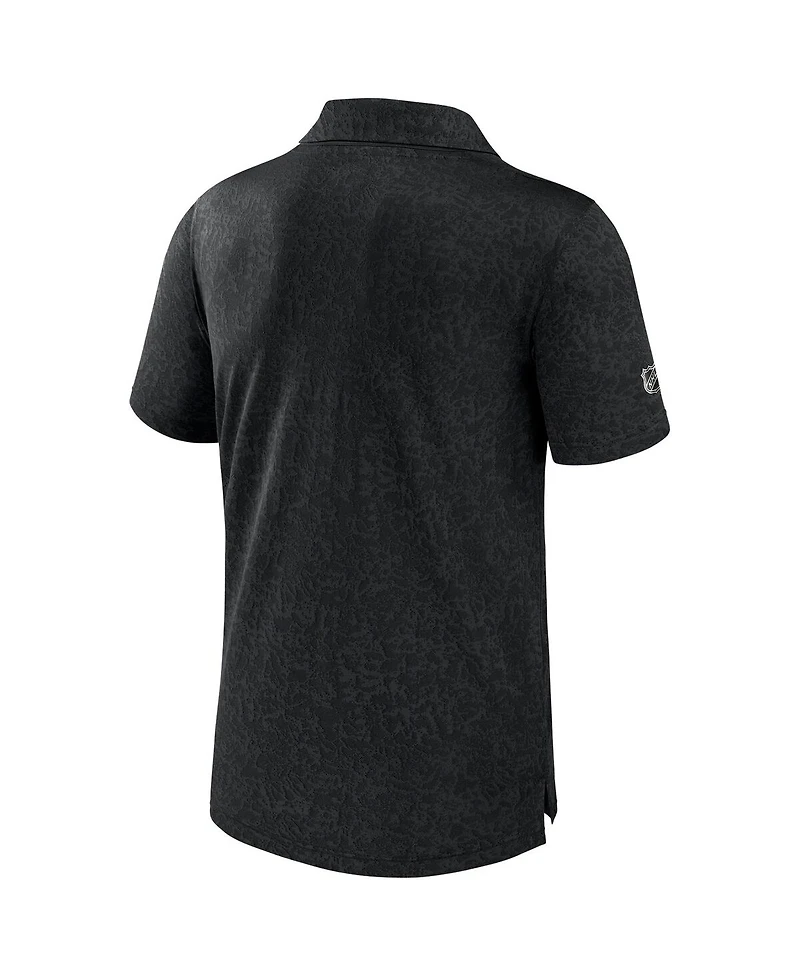 Fanatics Men's Black Chicago Blackhawks Authentic Pro Jacquard Polo Shirt