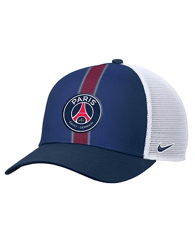 Nike Men's and Women's Navy Paris Saint-Germain Rise Printed Trucker Adjustable Hat