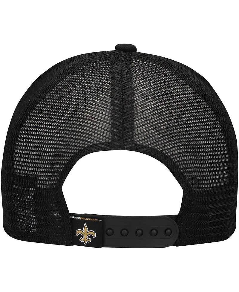 New Era Big Boys and Girls White/Black New Orleans Saints Distressed 9FIFTY A-Frame Snapback Hat