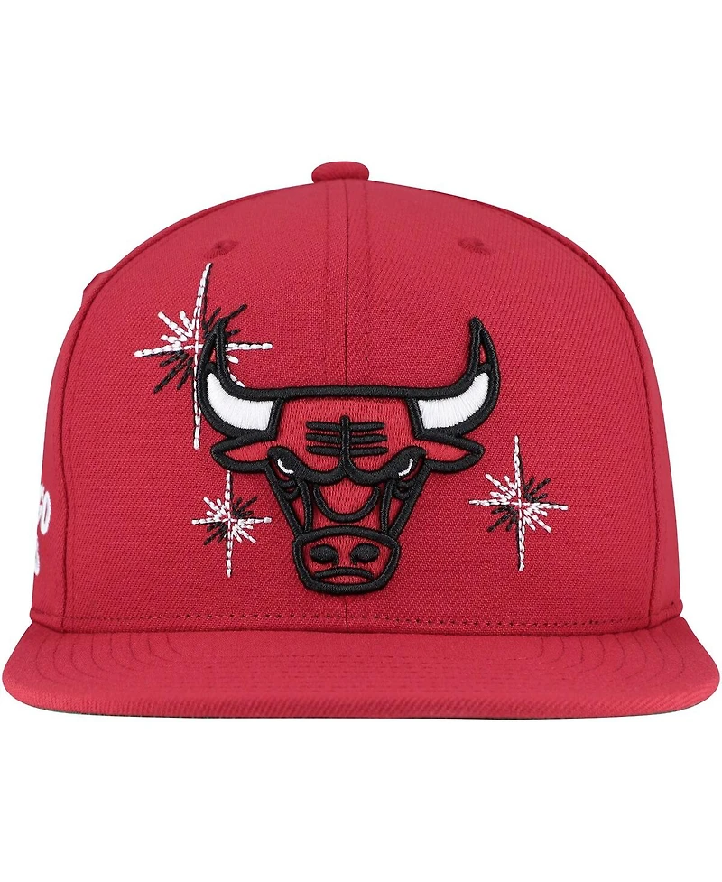 Mitchell & Ness Men's Red Chicago Bulls Starlight Snapback Hat