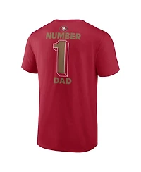 Fanatics Men's Scarlet San Francisco 49ers Big Tall Number One Dad T-Shirt