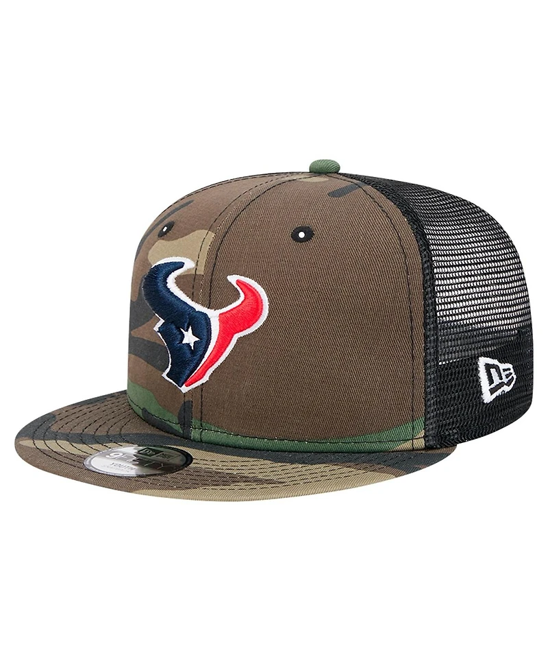 New Era Big Boys and Girls Camo Houston Texans Main Trucker 9FIFTY Snapback Hat