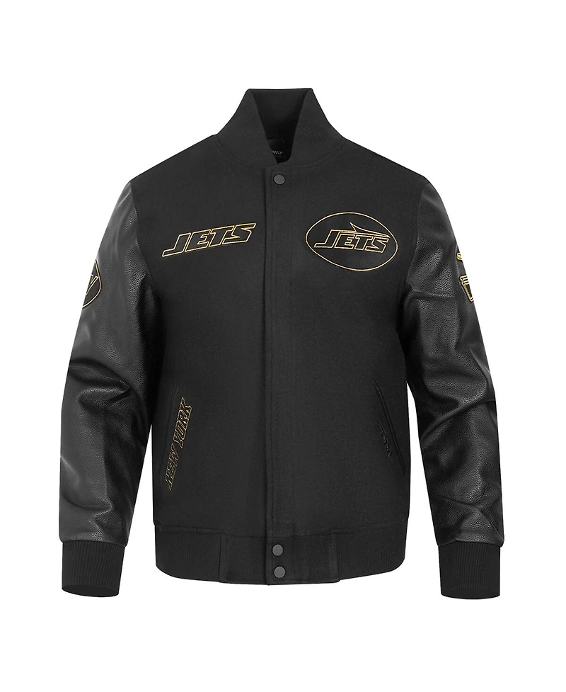 Pro Standard Men's Black New York Jets Full-Zip Varsity Jacket