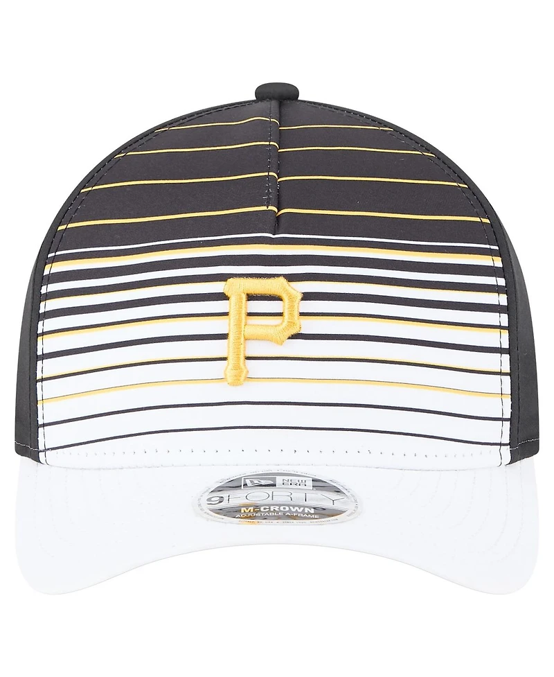 New Era Men's Black Pittsburgh Pirates Gradient 9FORTY M-Crown Adjustable Hat