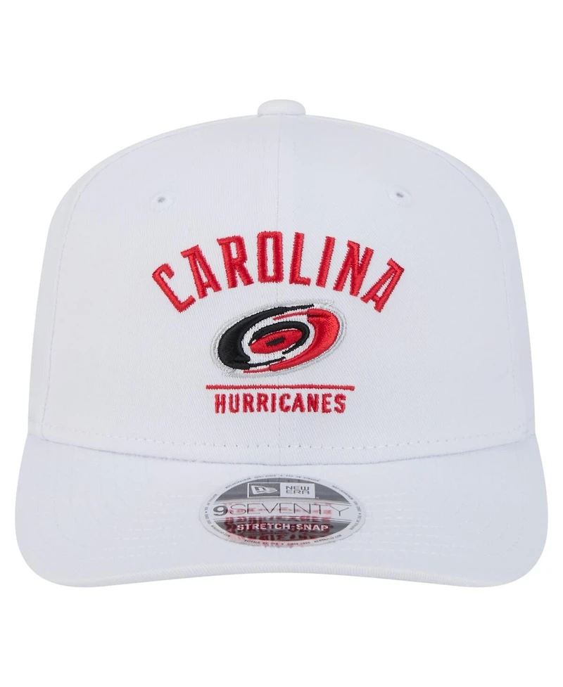New Era Men's White Carolina Hurricanes Team Lockup Basic 9SEVENTY Adjustable Hat